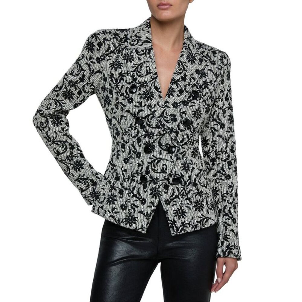 L’Agence Womens Bethany Structured Wool-Blend Blazer